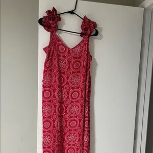 Vince Camuto Red Patterned Maxi Dress